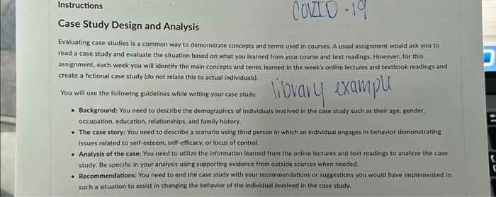 Solved Instructions Case Study Design and Analysis | Chegg.com
