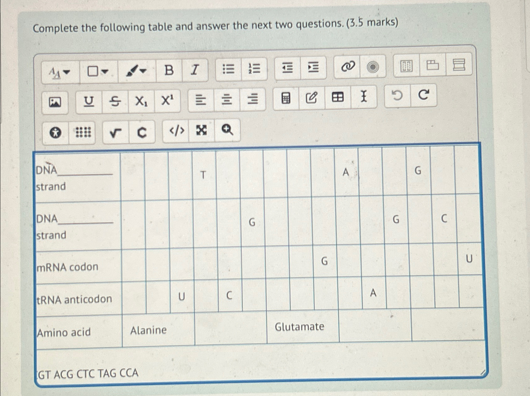 Solved Complete the following table and answer the next two | Chegg.com