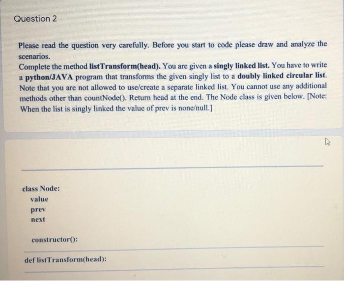 Solved Question 2 Please read the question very carefully. | Chegg.com