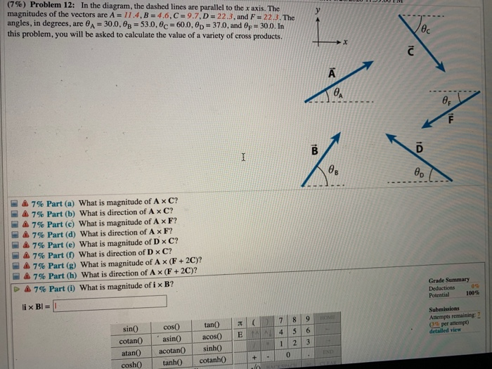 Solved y (7) Problem 12 In the diagram, the dashed lines