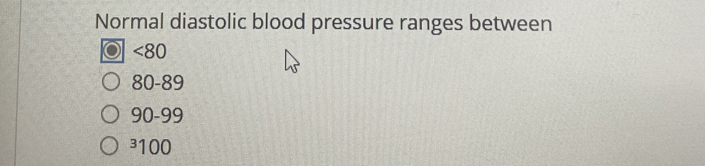 Solved Normal diastolic blood pressure ranges between ﻿