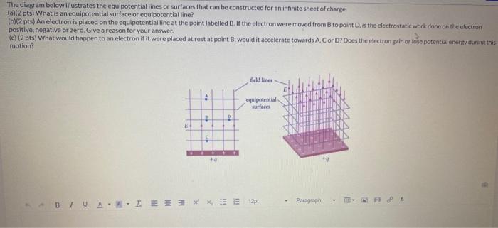 Solved The Diagram Below Illustrates The Equipotential Lines | Chegg.com