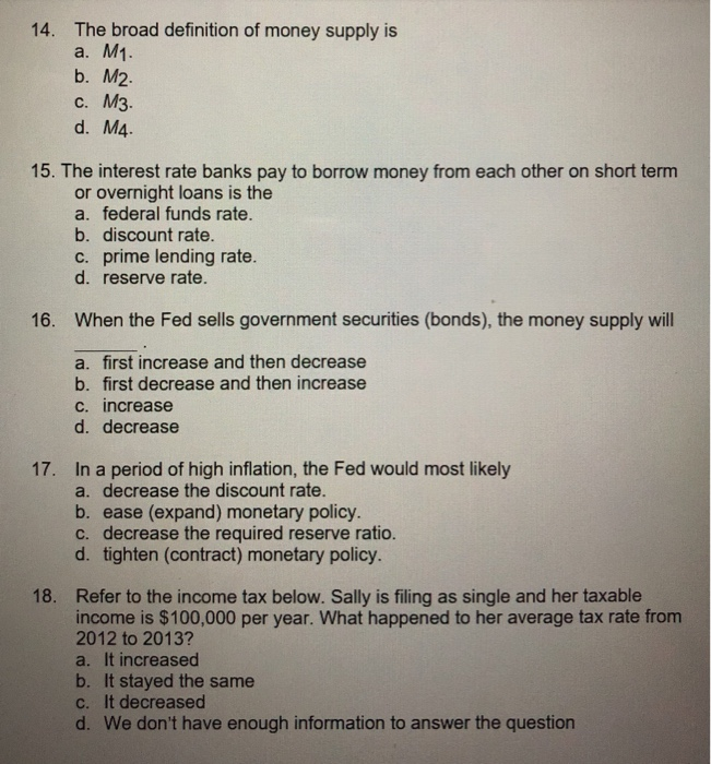 solved-14-the-broad-definition-of-money-supply-is-a-m1-b-chegg