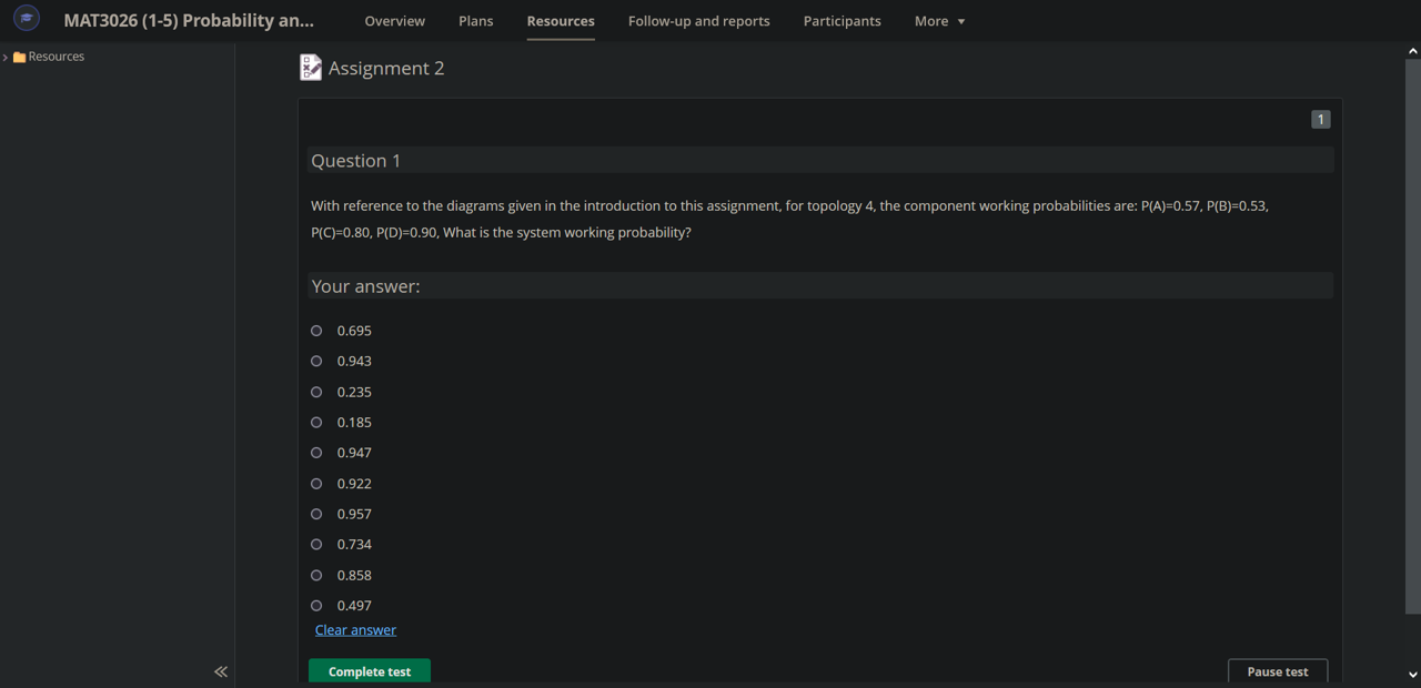 Solved 'The RBD ' - reliability block diagram In this | Chegg.com