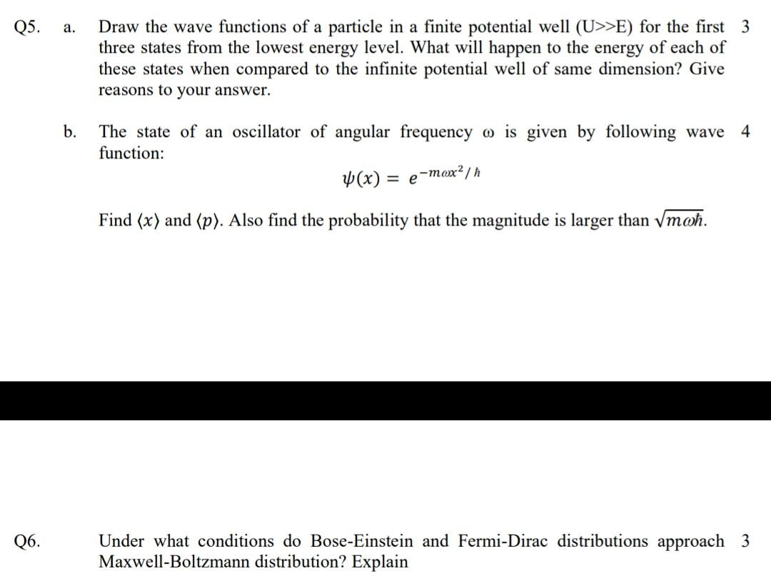 Solved A. Draw The Wave Functions Of A Particle In A Finite | Chegg.com