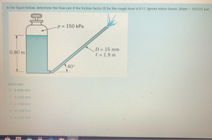 Solved In the figure below, determine the flow rate if the | Chegg.com