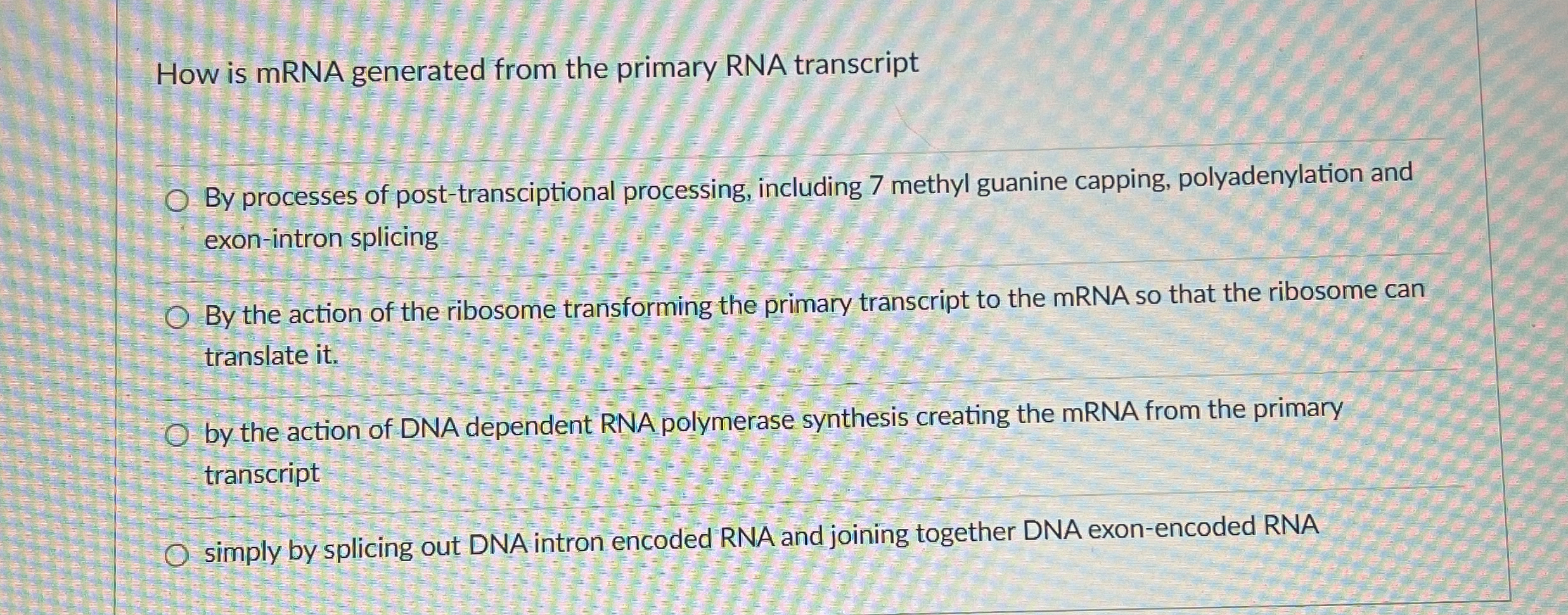 Solved How is mRNA generated from the primary RNA | Chegg.com
