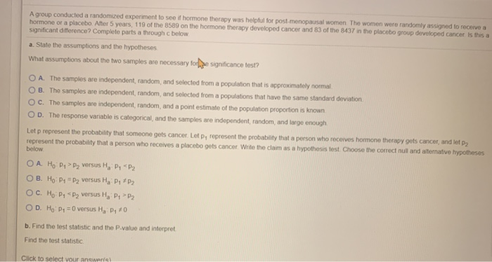 Solved A group conducted a randomized experiment to see if | Chegg.com