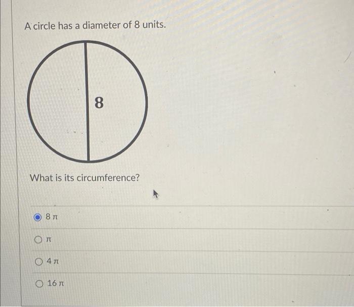 find the circumference of the circle whose diameter is 8 cm