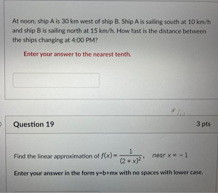 Solved At Noon, Ship A Is 30 Km West Of Ship B. Ship A Is | Chegg.com