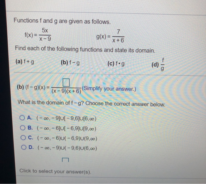 Solved F X X Functions Fand G Are Given As Follows Chegg Com