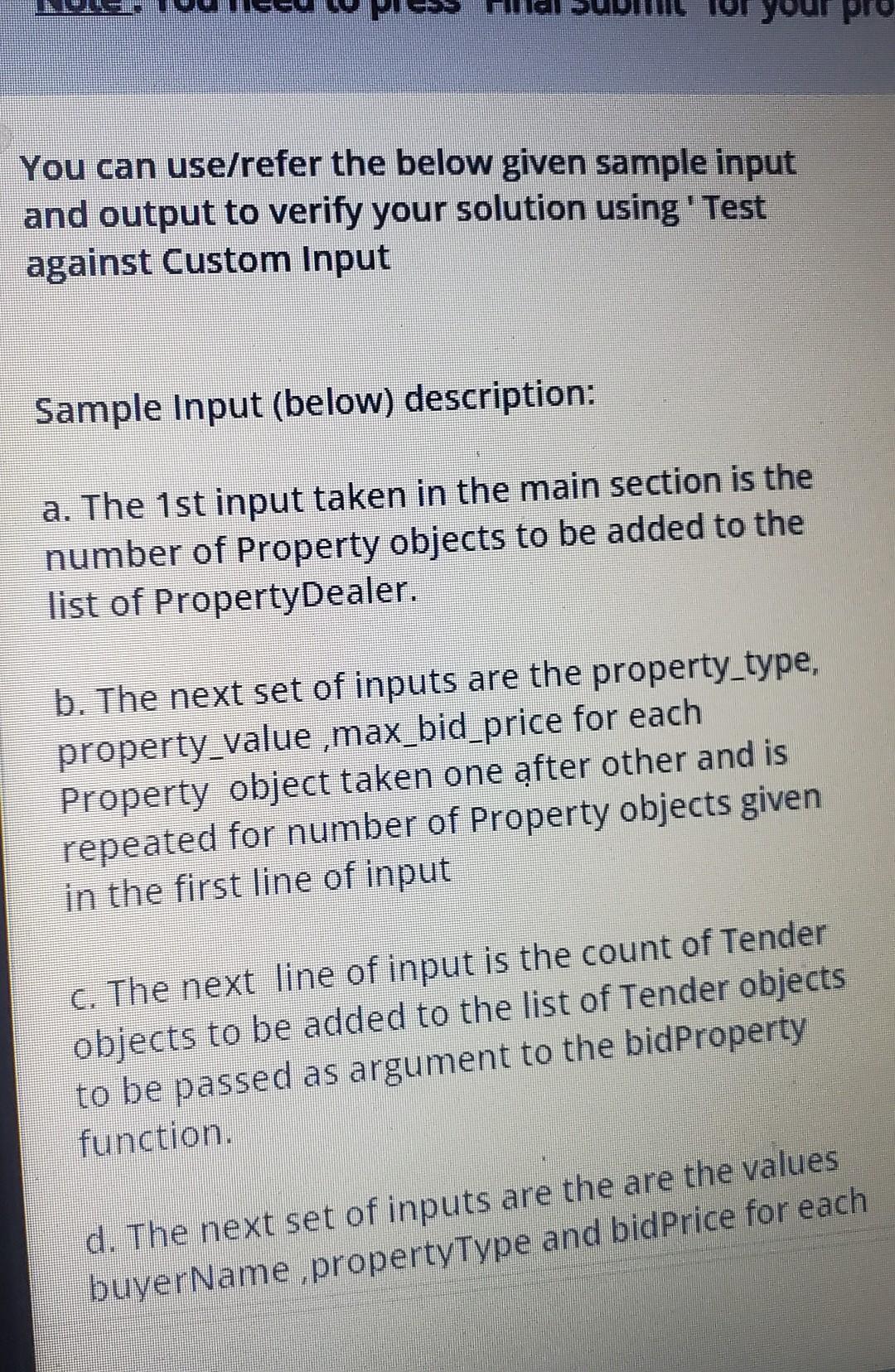 Solved Create a class Property with the below attributes: | Chegg.com