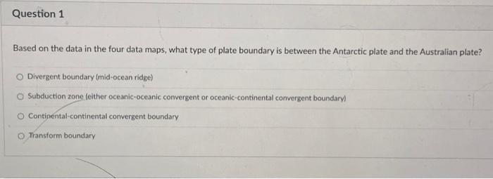 Solved PLATE BOUNDARY MAP Based on the data in the | Chegg.com