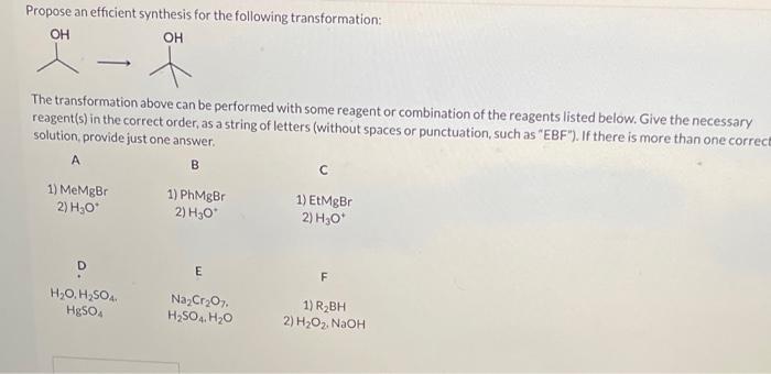 Solved Propose an efficient synthesis for the following | Chegg.com