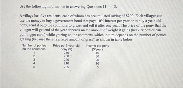 Solved Use the following information in answering Questions | Chegg.com