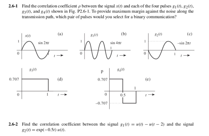 Solved 2.6-1 Find the correlation coefficient p between the | Chegg.com