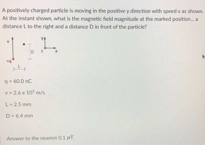 Solved A positively charged particle is moving in the | Chegg.com