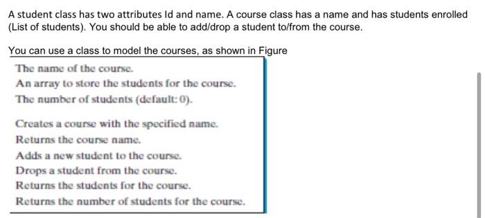 Solved A student class has two attributes ld and name. A | Chegg.com