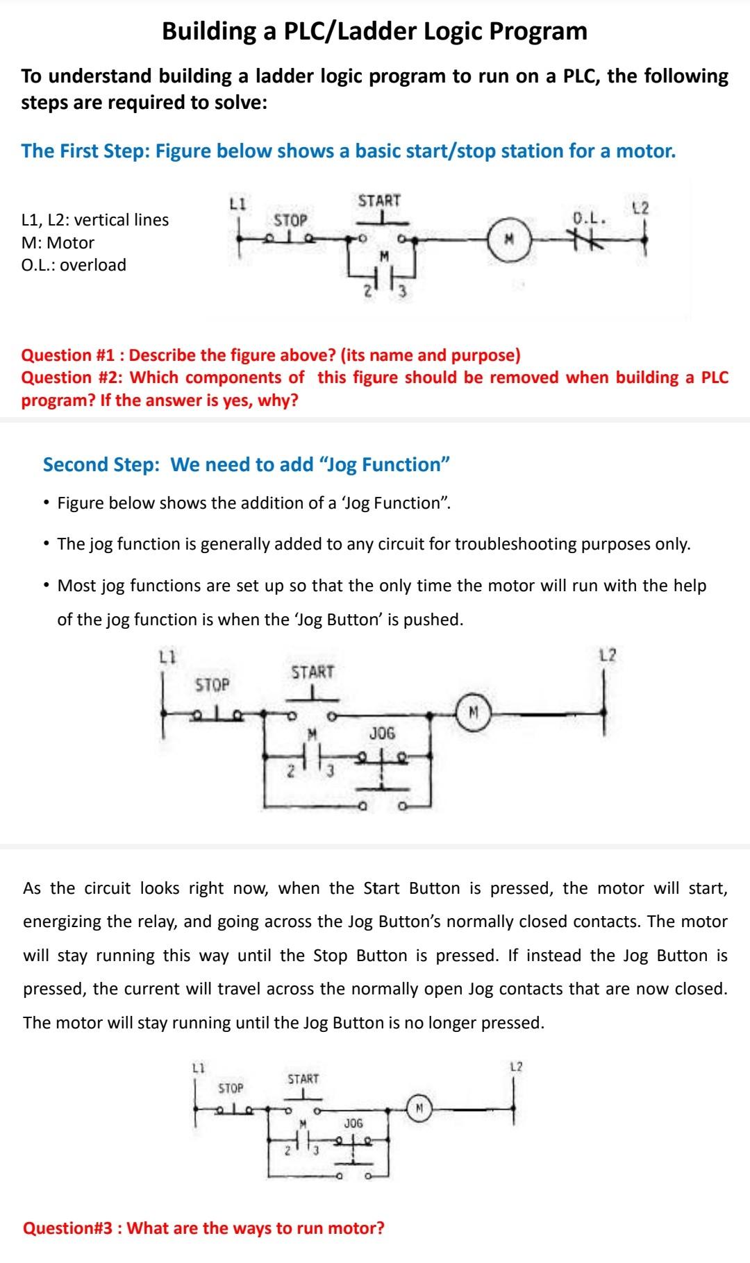 Solved Building a PLC/Ladder Logic Program To understand | Chegg.com