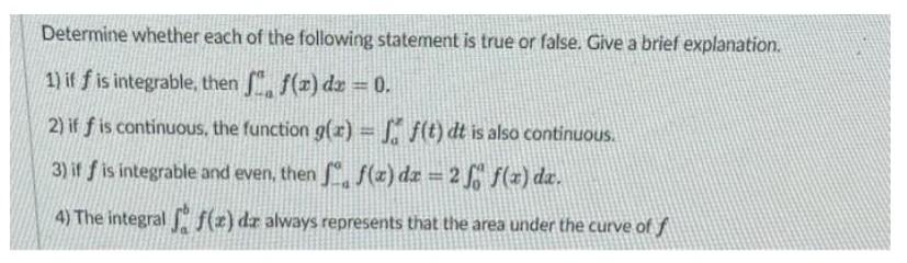 Solved Determine whether each of the following statement is | Chegg.com