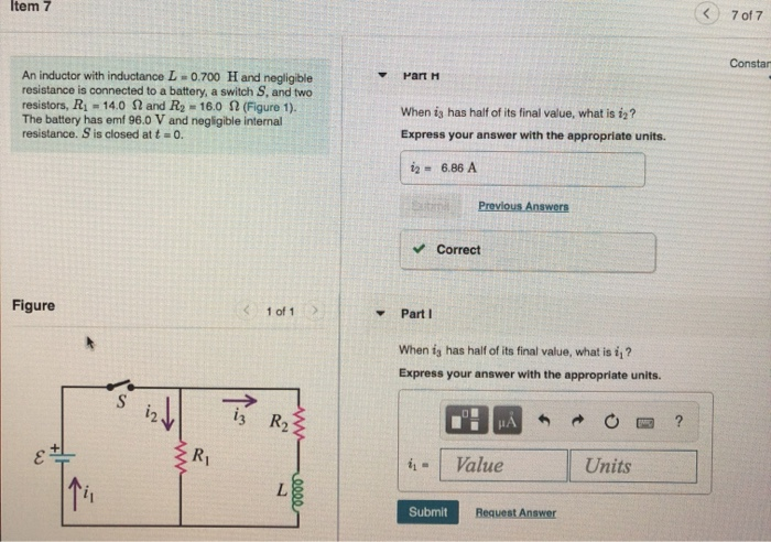 Solved Item 7 7 Of 7 Constants An Inductor With Inductanc Chegg Com