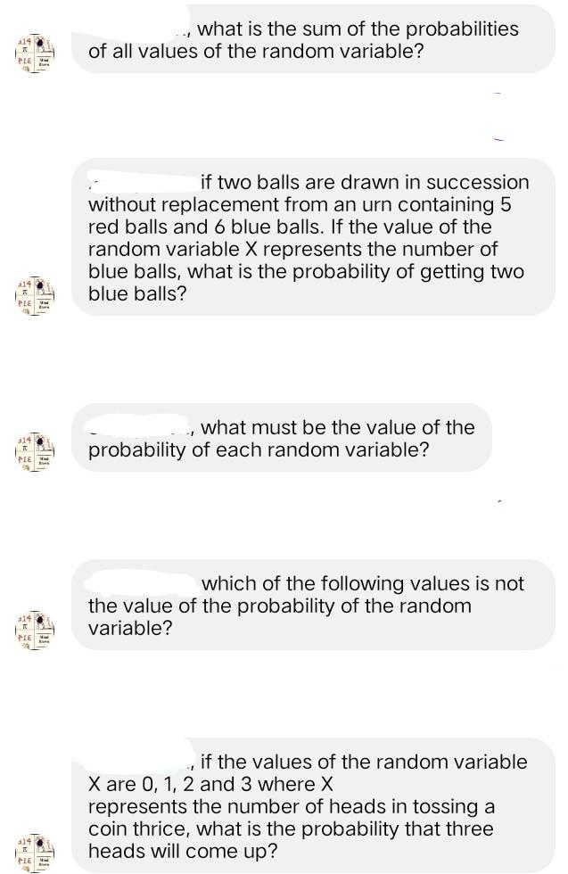 Solved what is the sum of the probabilities of all values of | Chegg.com