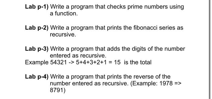 Solved Lab p-1) Write a program that checks prime numbers | Chegg.com