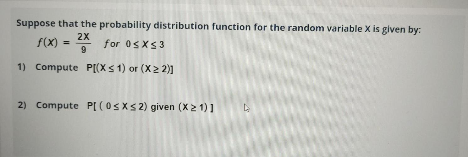 Solved Suppose that the probability distribution function | Chegg.com