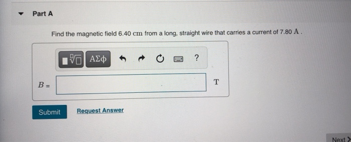 Solved Part A Find the magnetic field 6.40 cm from a long, | Chegg.com