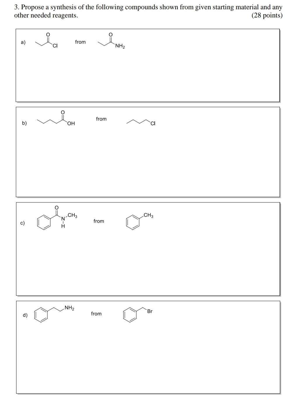 Solved 3. Propose a synthesis of the following compounds | Chegg.com