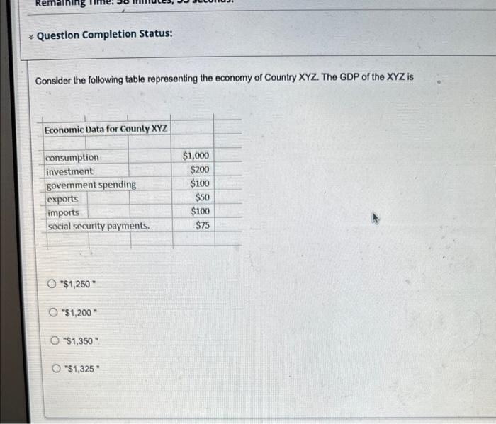 Solved * Question Completion Status: Consider the following | Chegg.com