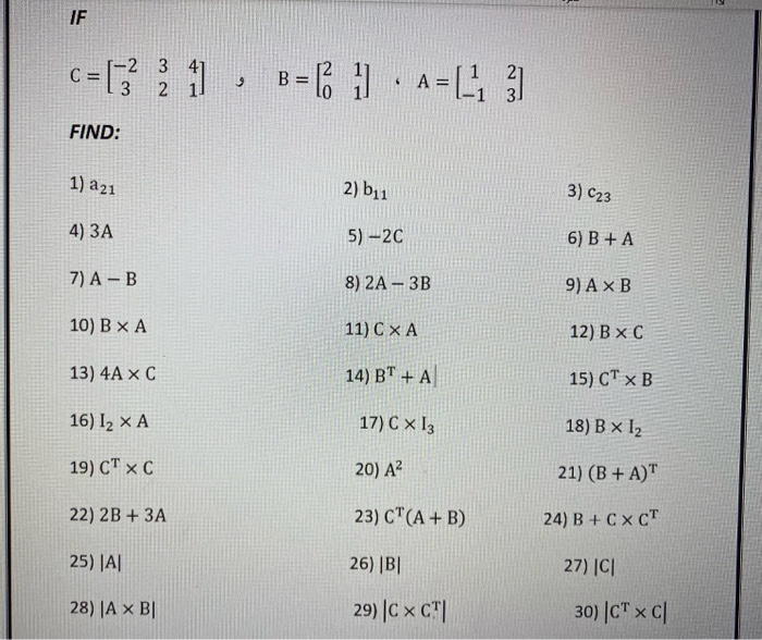 Solved IF FIND: 1) 2) | Chegg.com