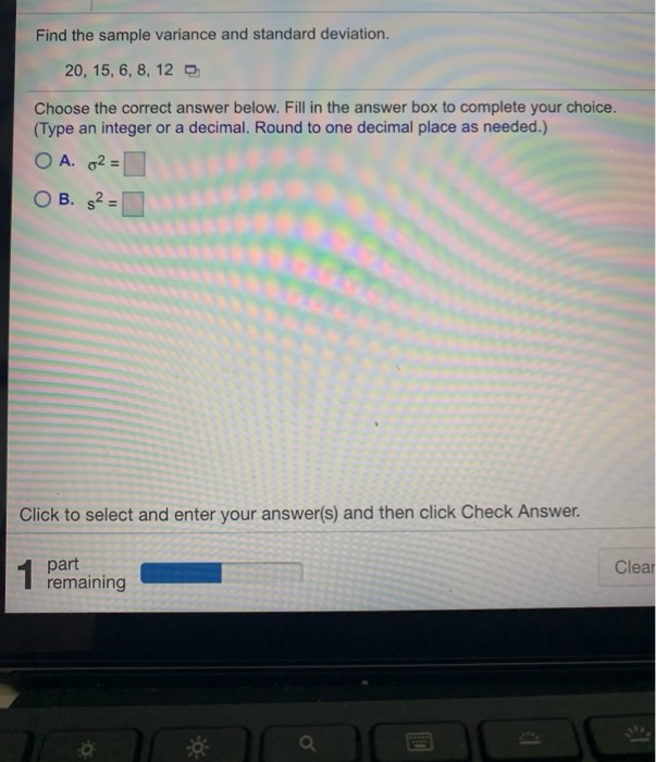 Solved Find the sample variance and standard deviation. 20, | Chegg.com