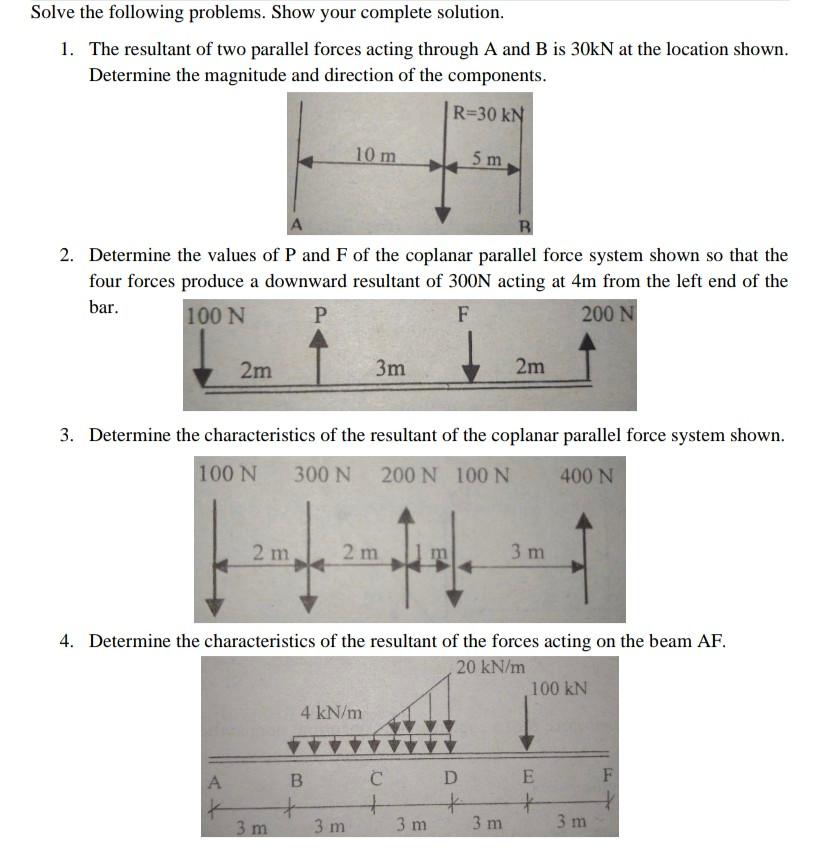 Solved Solve The Following Problems. Show Your Complete | Chegg.com