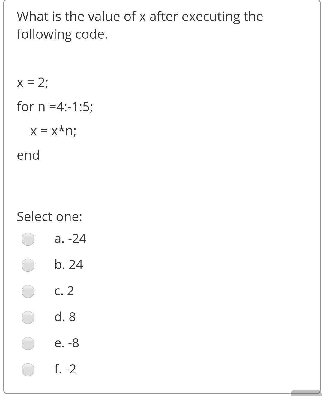 Solved What Is The Value Of X After Executing The Followi Chegg Com