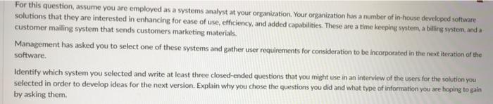 Solved For this question, assume you are employed as a | Chegg.com
