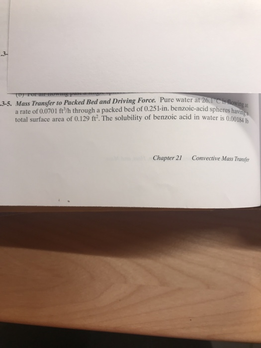 Solved TU TOT OW 3-5. Mass Transfer to Packed Bed and | Chegg.com
