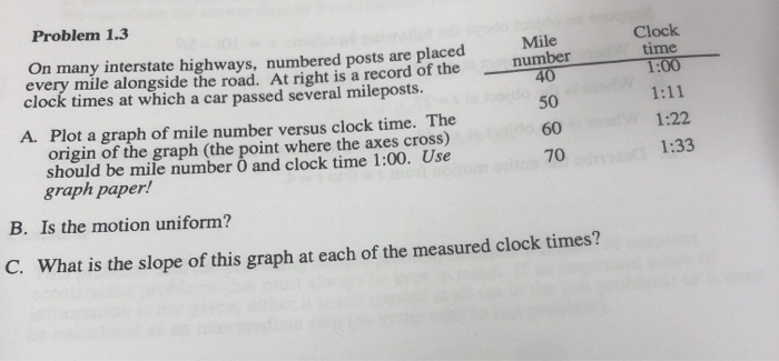 Mile Math Problem Solved Problem 1.3 Mile number 40 On many interstate | Chegg.com