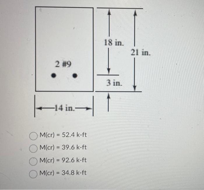 Solved Determine The Cracking Moment For The Following | Chegg.com