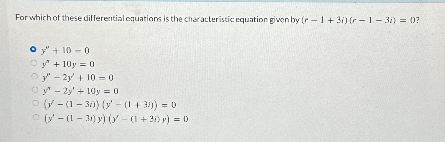 Solved For which of these differential equations is the | Chegg.com