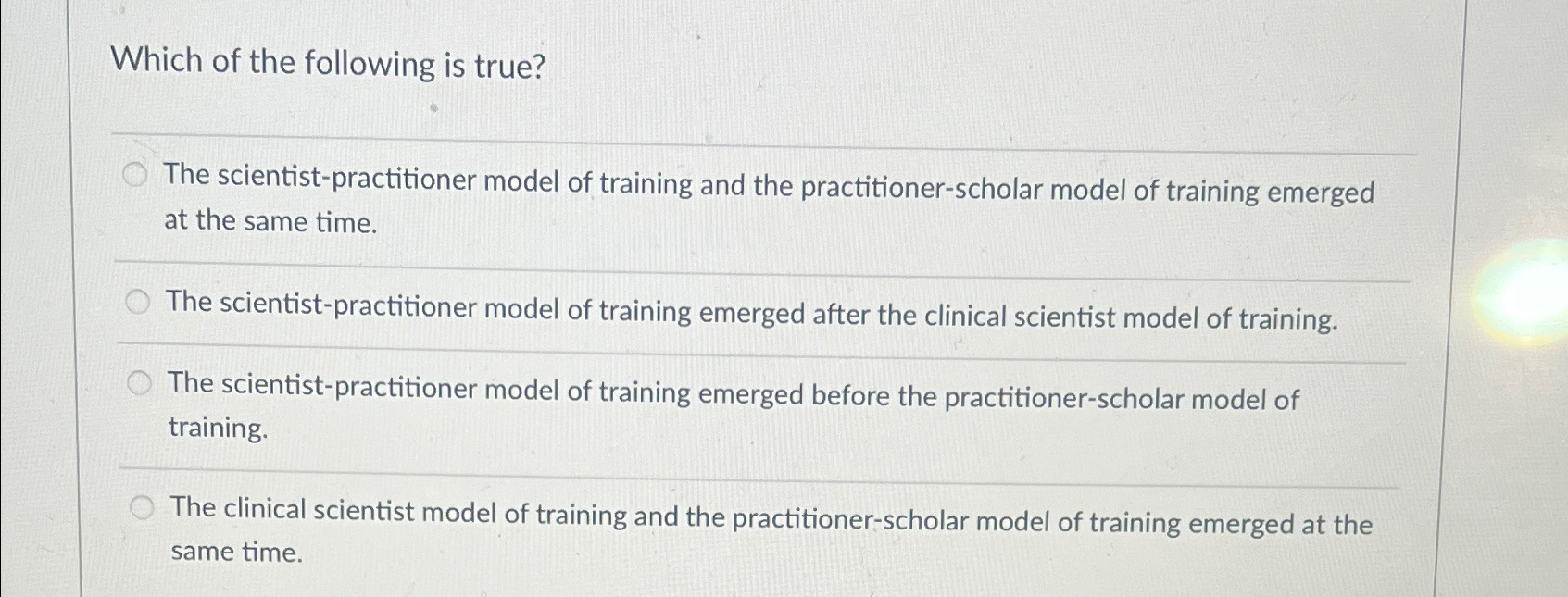 Solved Which of the following is true?The | Chegg.com
