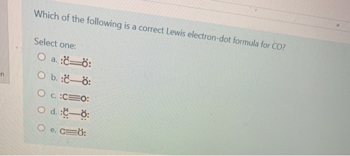 Solved Which Of The Following Is A Correct Lewis Electron Chegg Com