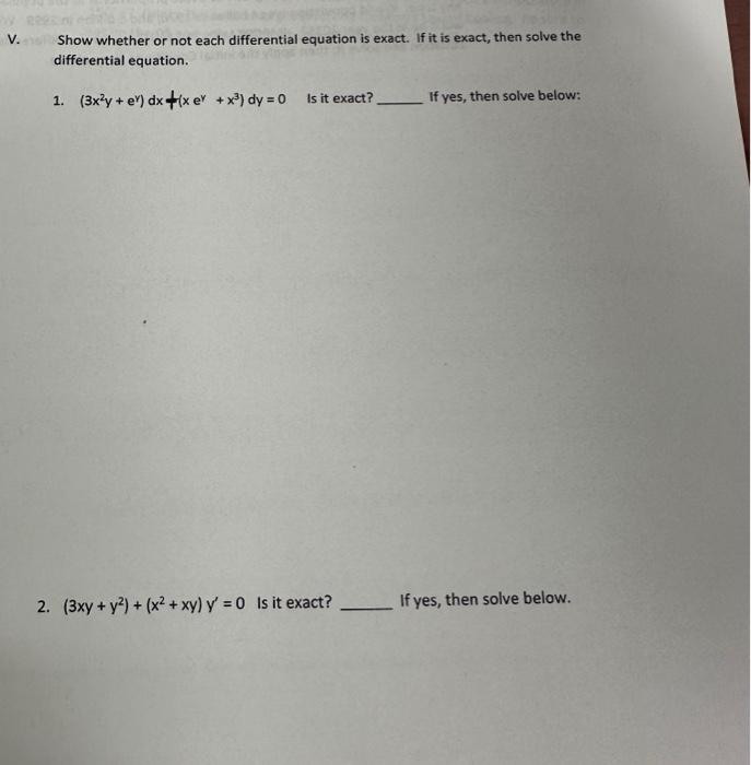 Solved Show whether or not each differential equation is | Chegg.com