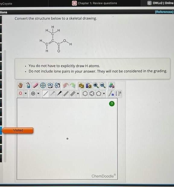 Solved Convert The Structure Below To A Skeletal Drawing. - | Chegg.com