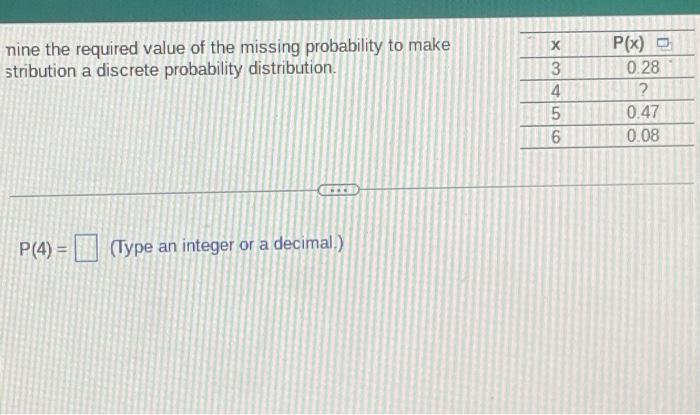 Solved nine the required value of the missing probability to | Chegg.com