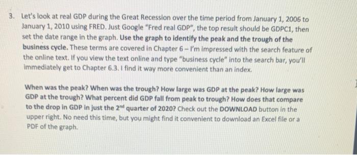 Solved 1. Gross Domestic Product (GDP) Start by writing down | Chegg.com