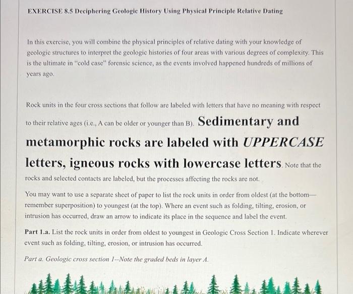 Solved EXERCISE 8.5 Deciphering Geologic History Using | Chegg.com