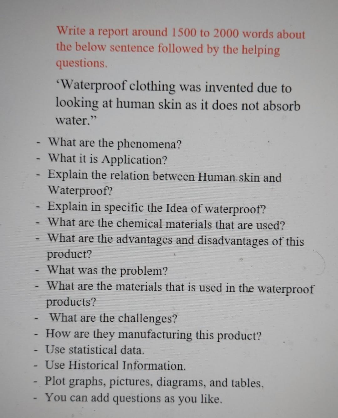 Solved Write a report around 1500 to 2000 words about the | Chegg.com