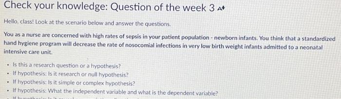 Solved Check Your Knowledge Question Of The Week 3 At