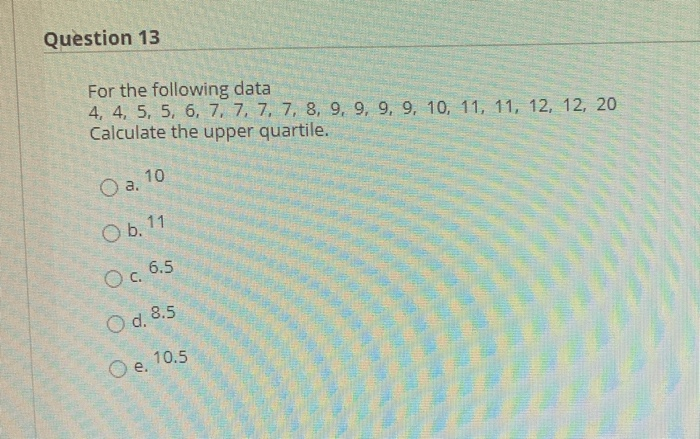 Solved Question 13 For the following data 4, 4, 5, 5, 6, 7, | Chegg.com